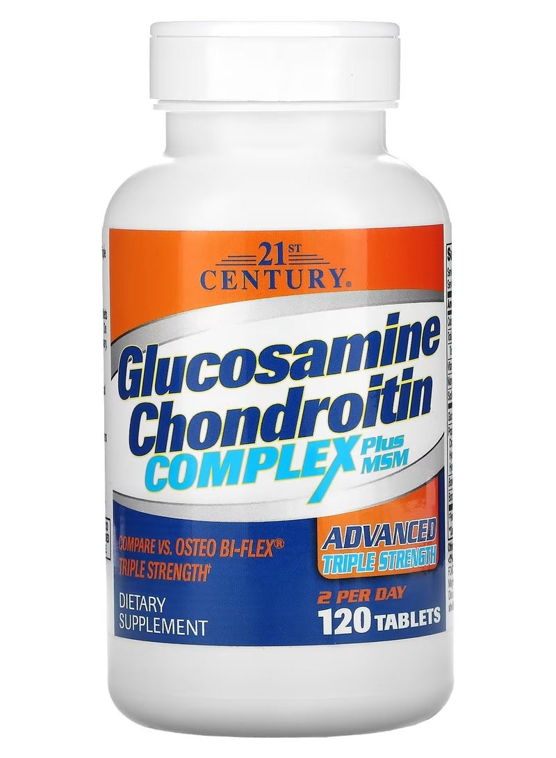 القرن الحادي والعشرون 120 قرصًا من مركب الجلوكوزامين كوندرويتين بالإضافة إلى MSM قوة ثلاثية متقدمة - Image 1