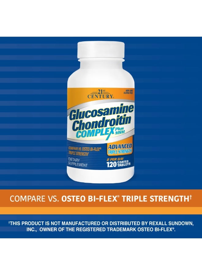 القرن الحادي والعشرون 120 قرصًا من مركب الجلوكوزامين كوندرويتين بالإضافة إلى MSM قوة ثلاثية متقدمة - Image 4