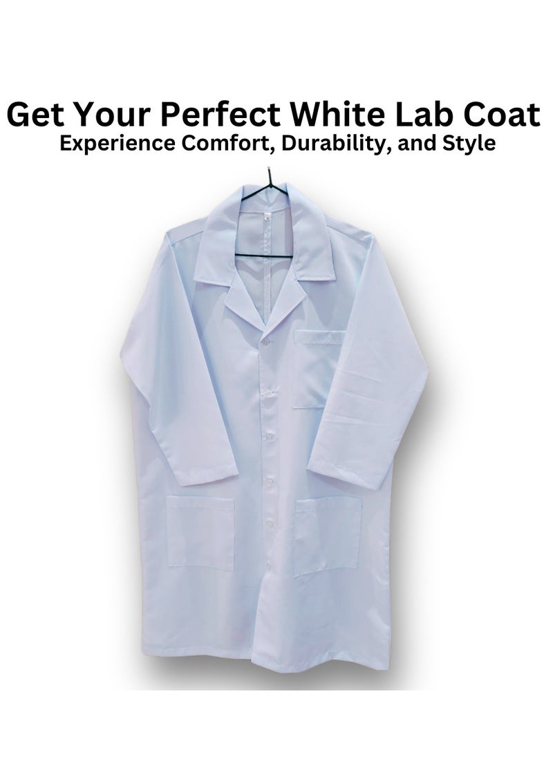 Generic - Dress Up UAE Pharmacy Lab Coat- Doctors White Lab Coat Costume for Adults - Lightweight Lab Coats for Women and Men - Image 1