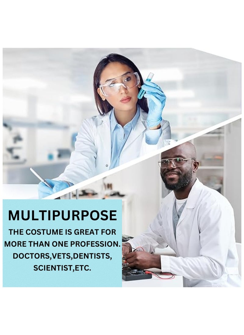 Generic - Dress Up UAE Pharmacy Lab Coat- Doctors White Lab Coat Costume for Adults - Lightweight Lab Coats for Women and Men - Image 1