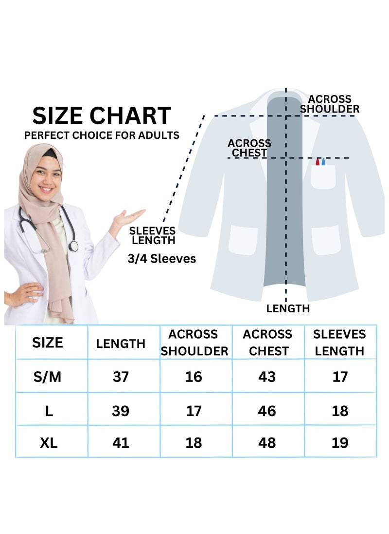 Generic - Dress Up UAE Pharmacy Lab Coat- Doctors White Lab Coat Costume for Adults - Lightweight Lab Coats for Women and Men - Image 1