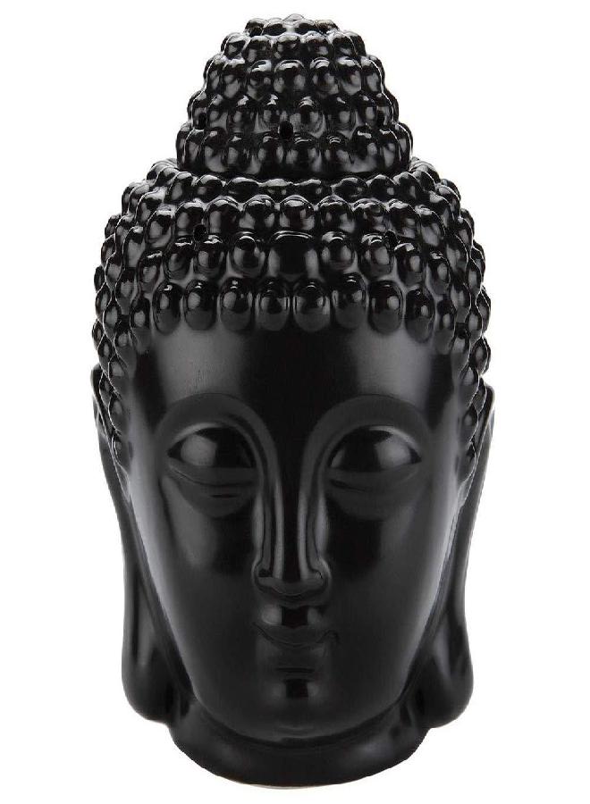Tvoip 1PCS Ceramic Buddha Head Essential Oil Burner with Candle Spoon, Aromatherapy Wax Melt Burners Oil Diffuser Tealight Candle Holders Buddha Ornament for Yoga Spa Home Bedroom Decor Gift (Black) - Image 4