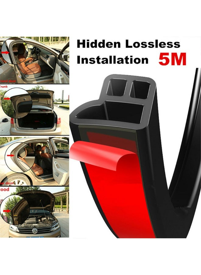 Car door sealing strip, car door sound insulation sealing strip, suitable for L-shaped universal self-adhesive rubber windproof strip, used for car door rear door-5 meters - Image 3