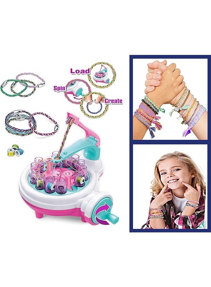 مجموعة صنع أساور الصداقة للأطفال – ماكينة تصميم الأساور DIY للبنات – مجموعة أشغال يدوية مع خيوط وإكسسوارات – مناسبة من 6 سنوات - Image 3