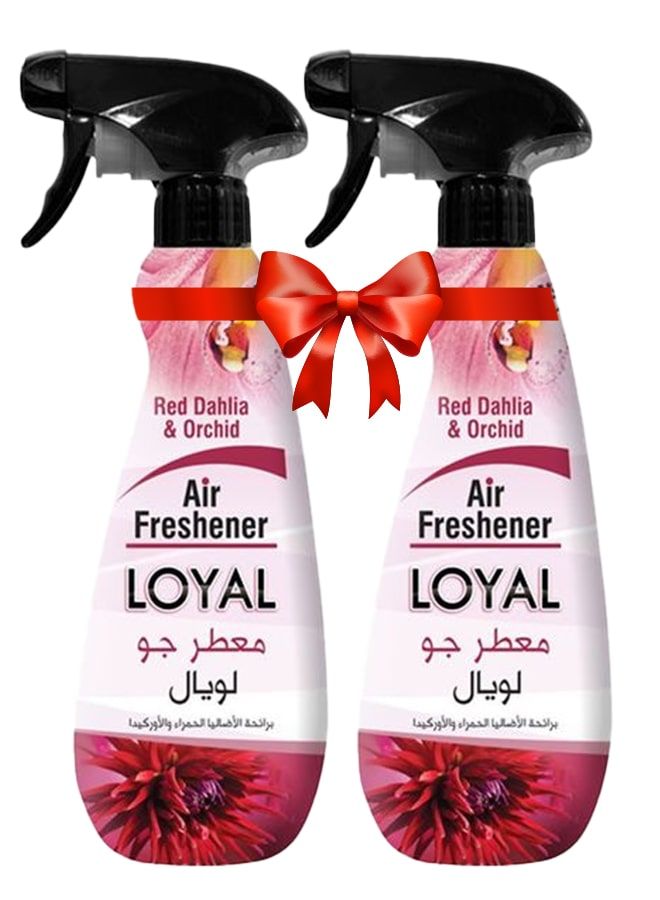 Loyal Red Dahlia & Orchid Fragrance Air Freshener For Home, Office, Inside Car, 2x450ml