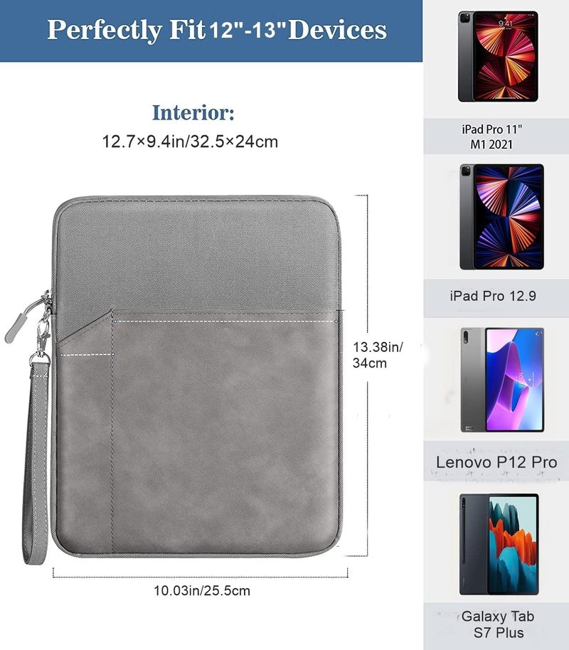 ProElite غطاء كمبيوتر لوحي من البوليستر 12" إلى 13" لجهاز آبل آيباد إير 13/برو 13/برو 12.9 سامسونج جالاكسي تاب S7/S8/S9 بلس/S7/S9 FE بلس 12.4" - Image 2