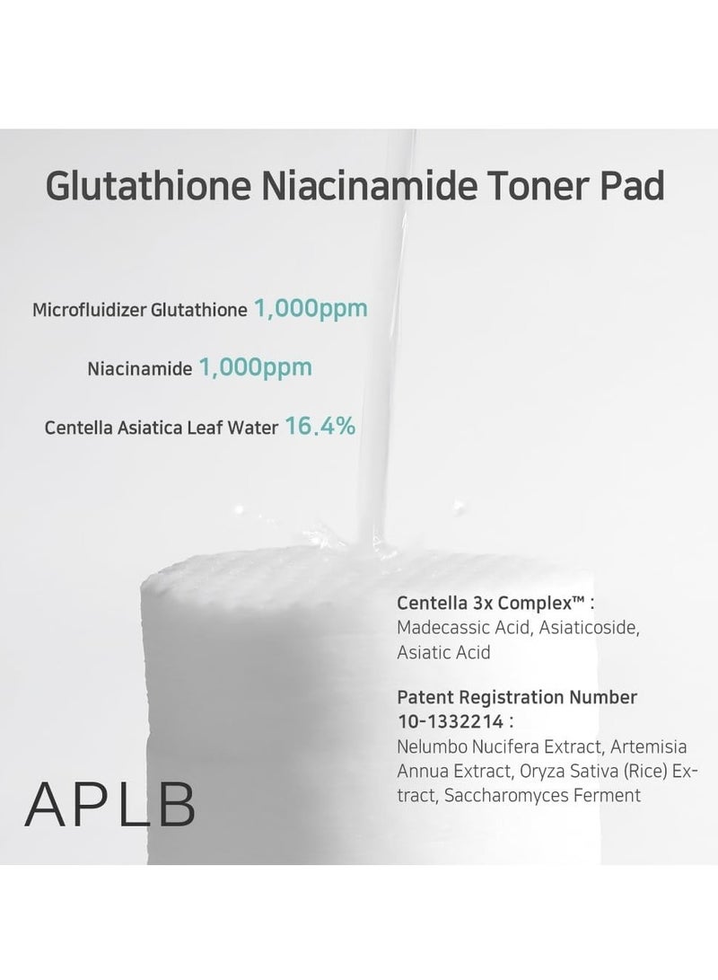 APLB Glutathione Niacinamide Toner Pad | LIPO GLUTA NIAC CEN™ 16.6% 3.38 FL.OZ/Korean Skin Care Dual Surface Toner Pads Long Lasting Moisturising Makeup Remover - Image 4