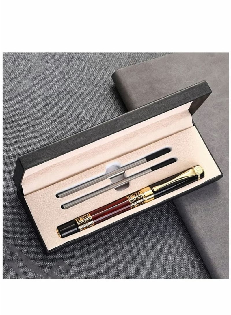 Merrystick Expert Ballpoint Pen Black with Chrome Trim Luxury, Line 0.5mm Tip Come 2 Pieces Ink Refill, Nice BallPens Classy Gift Box for Student, Executive, Office (Classic Black) - Image 2