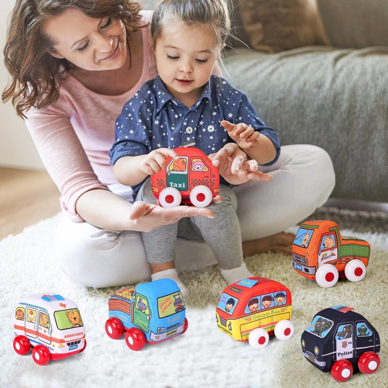 6 PCS Soft Toddler Car Toy Set - Educational Push & Pull Back Cars for Babies - Image 5