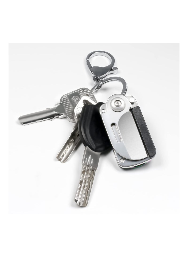 SOLARAE 2 PCS Mini Keychain Pocket Knife Set, Tiny Stainless Steel Folding Utility Knife with 1.2 Inch Blade, Envelope Opener, EDC Tool, Includes Screwdriver Bits for Everyday Carry. - Image 3