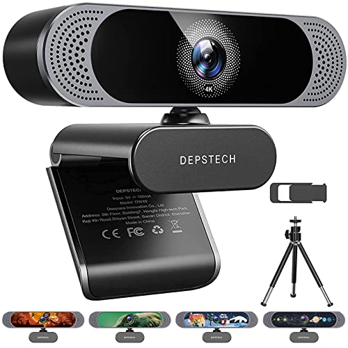 DEPSTECH 4K Webcam, DW49 HD 8MP Equipped with Sony Sensor Autofocus Webcam with Microphone, Privacy Cover, Plug Play USB Computer Web Camera for Pro Streaming/Online Teaching/Video Calling/Zoom/Skype - Image 1