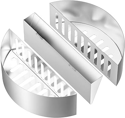 Skyflame 2 PCS Stainless Steel Charcoal Basket Holder and 1 PCS Water Reservoir, 3-in-1 BBQ Grilling Accessories - Image 1