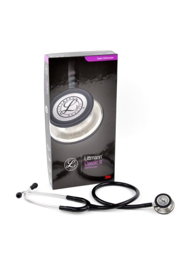 سماعة الطبيب 3M Littmann Classic III - حساسية صوتية عالية، غشاء مزدوج قابل للضبط، للاستخدام من قبل البالغين والأطفال