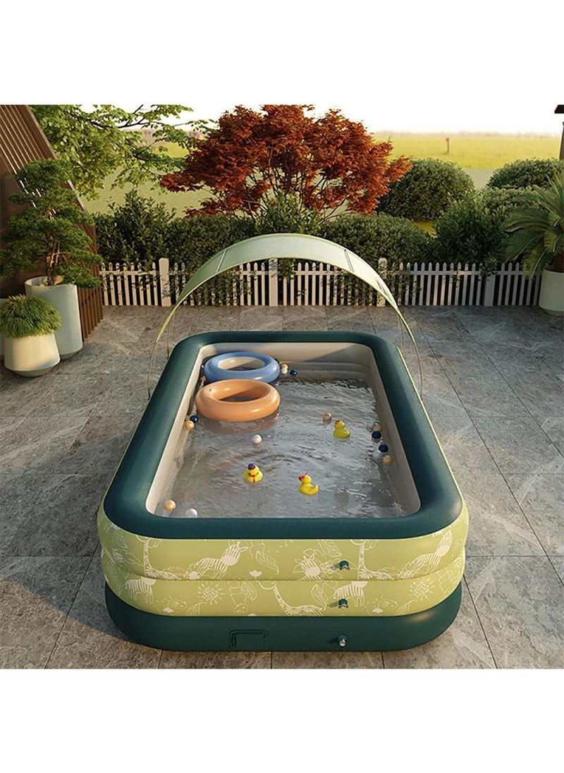 LIMOS Automatic Inflatable Swimming Pool with Sun Shade for Kids & Adults Family Pool  - Image 1