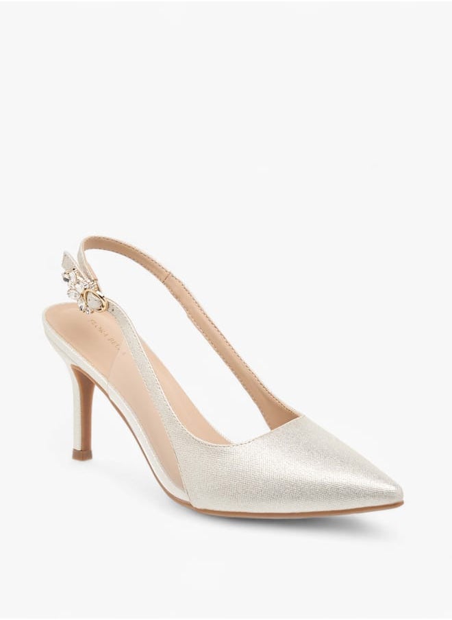 Flora Bella By Shoexpress Womens Solid Slingback Shoes With Buckle Closure And Stiletto Heels Ramadan Collection  - Image 1