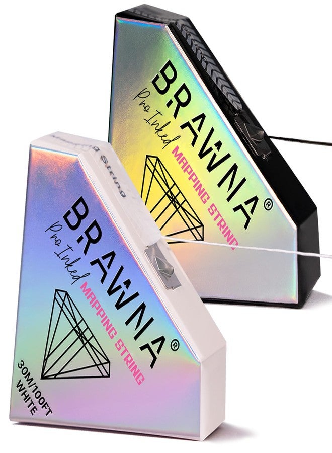 BRAWNA 2 Pack Mapping String for Brow and Lip Measuring - Microblading Supplies - PMU Kit - Black and White - Image 1