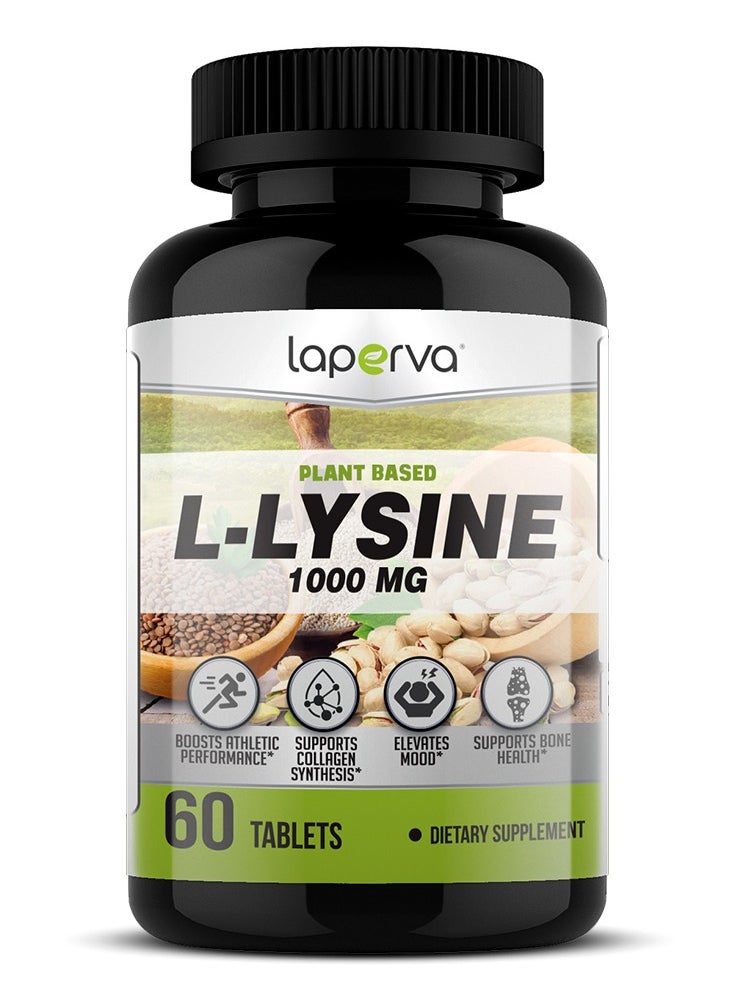 Laperva L-lysine Plant Based, Boosts Athletic Performance, 60 Tablets, 1000 Mg 