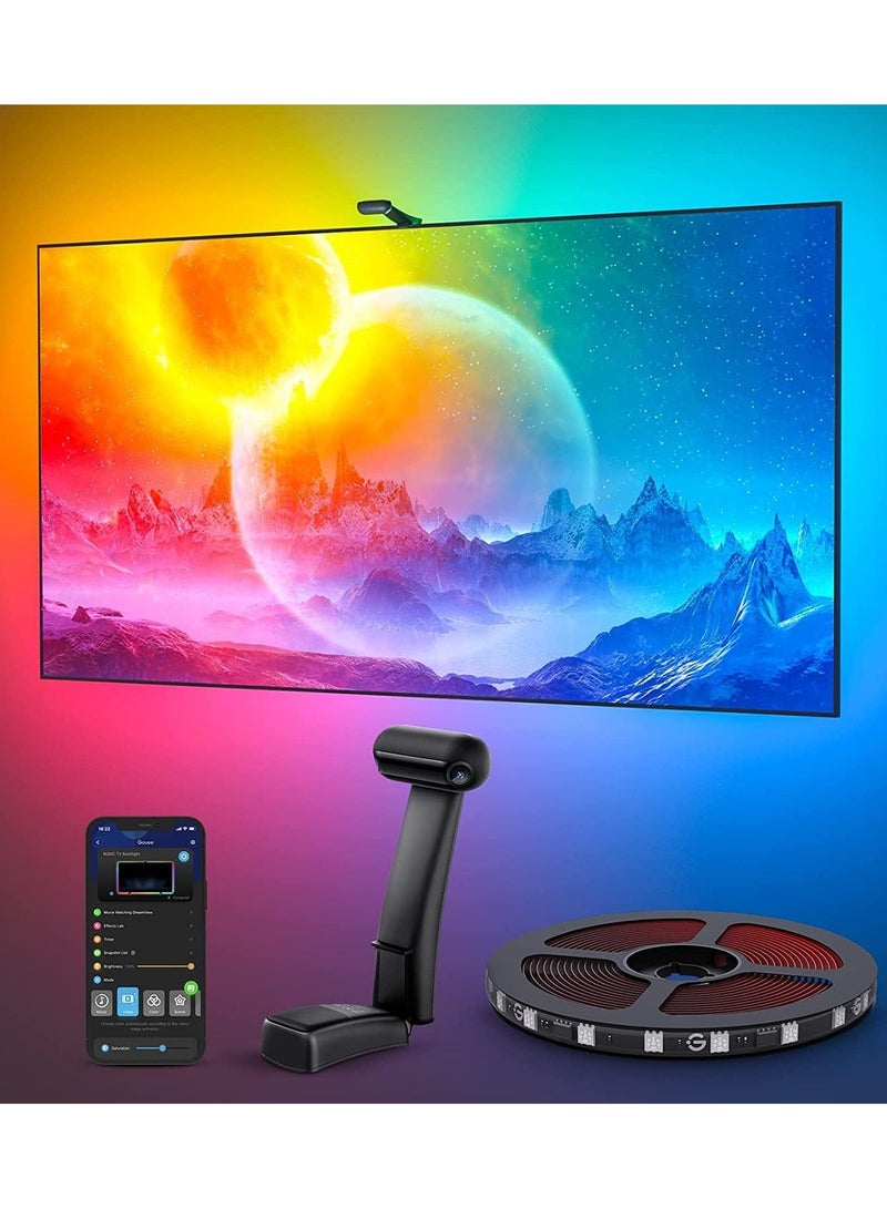 Cool Baby Envisual TV Backlight T2 with Dual Cameras, 16.4ft RGBIC Wi-Fi LED for 75-85 inch TVs, Works Alexa and Google Assistant, Smart App Control, Music Sync Lights, Adapter, (H605C) - Image 1