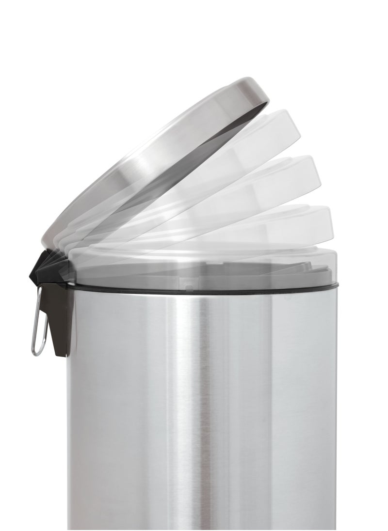 TRAMONTINA Since 1911,Made in Brazil-  Brasil Plus 20 Liter Stainless Steel Pedal Trash Bin with a Scotch Brite Finish Soft Close and Removable Internal Bucket  - Image 2