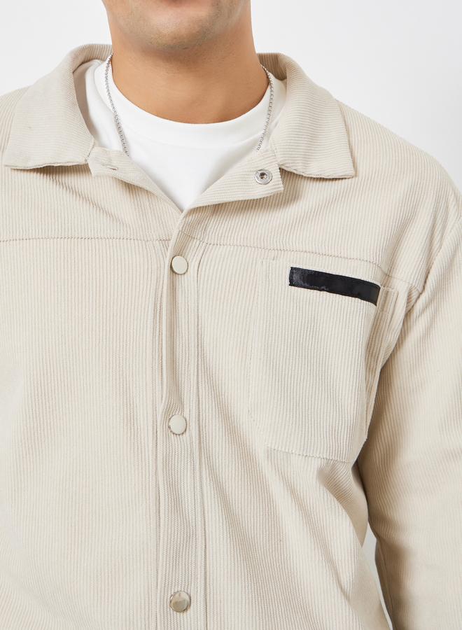 تايك تو جاكيت رجالي من الكوردروي بأزرار معدنية وجيوب - Image 4