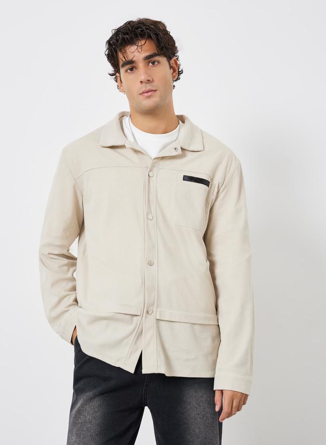 تايك تو جاكيت رجالي من الكوردروي بأزرار معدنية وجيوب - Image 3