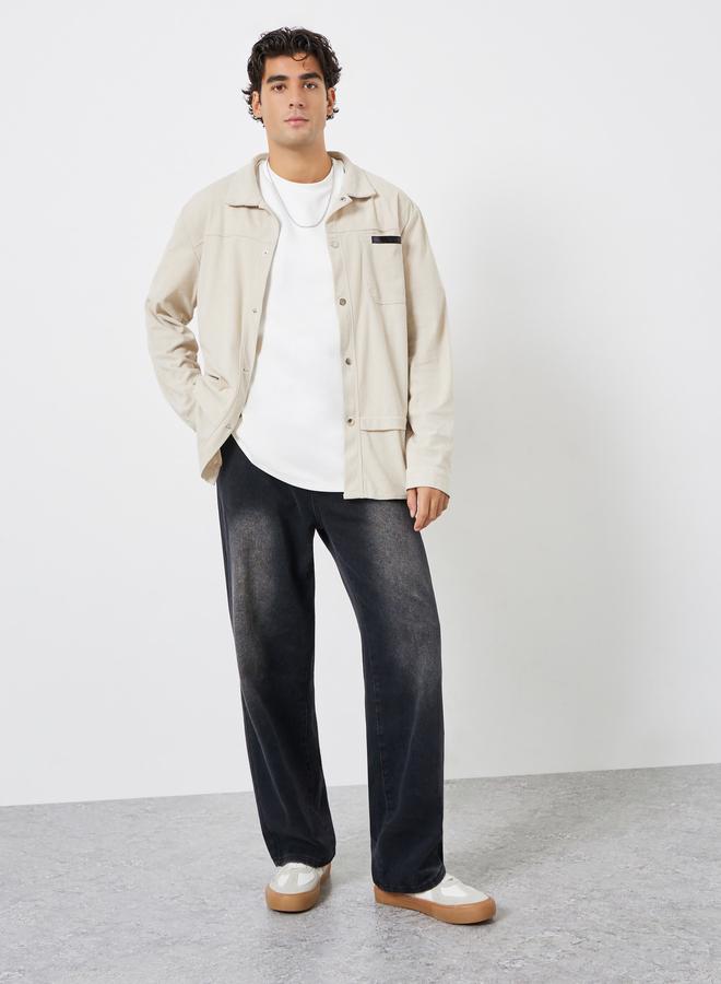 تايك تو جاكيت رجالي من الكوردروي بأزرار معدنية وجيوب - Image 2