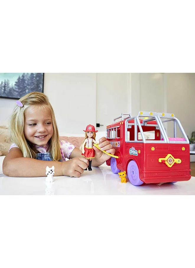 باربي 12 Pieces Club Chelsea Fire Truck Toy