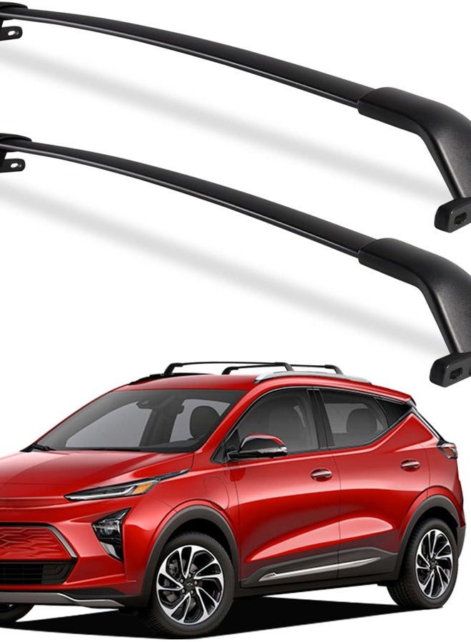 wonderdriver Upgraded Heavy Duty 220lb Roof Rack Cross Bars for Chevy Chevrolet Bolt EUV Bolt-EUV 2022 2023, 100% Made of Metal Aluminum Crossbar Luggage Racks Rail Rooftop Carrier Canoe Kayak Bike Cargo Black - Image 1
