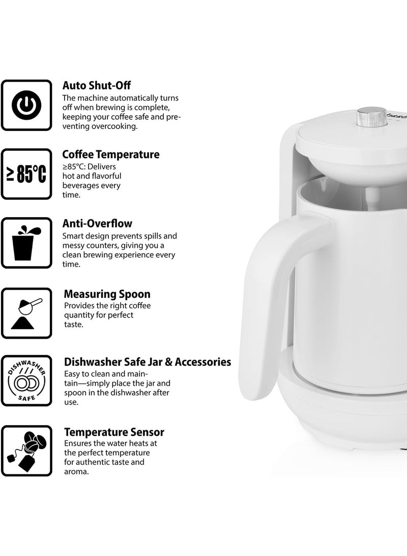 Sachi Turkish Coffee Maker, Automatic Electric Turkish Coffee Machine, 4 Cups, 250ml, Anti-Overflow, Auto Shut Off, Tea Maker - Image 2
