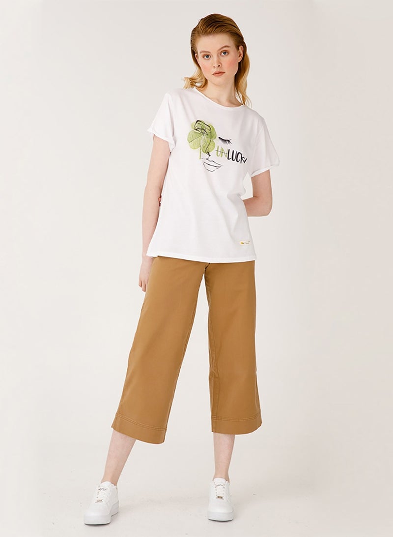 Biggdesign Faces Lucky  Women's T-Shirt, Cotton Material, Custom Design, Size M - Image 4