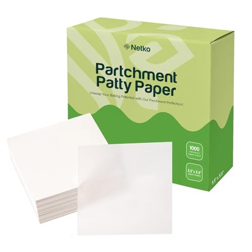 Netko Patty Paper - Hamburger press Patty Paper Sheets 5.5x5.5" - 1000 Non stick Wax Burger Patty paper Squares for Burger Press, Freezing & More - Image 1