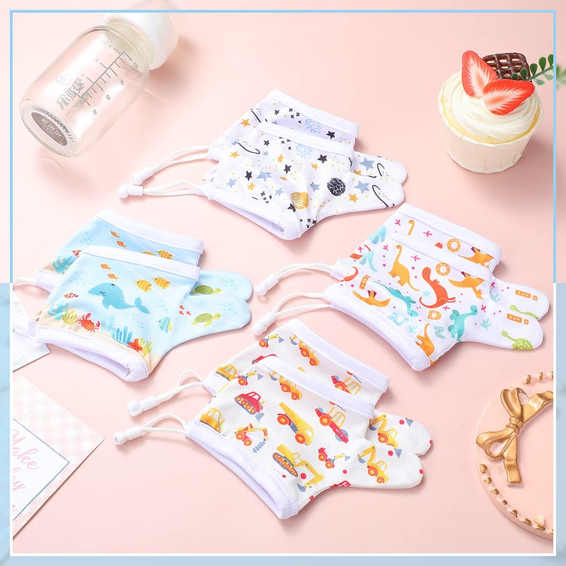 Seematn 4 Pairs Thumb Sucking Stop for Kids Breathable Thumb Suck Guard for Baby Toddler Stop Sucking Fingers Nail Biting Gloves(3-6 Years,Dinosaur) - Image 5