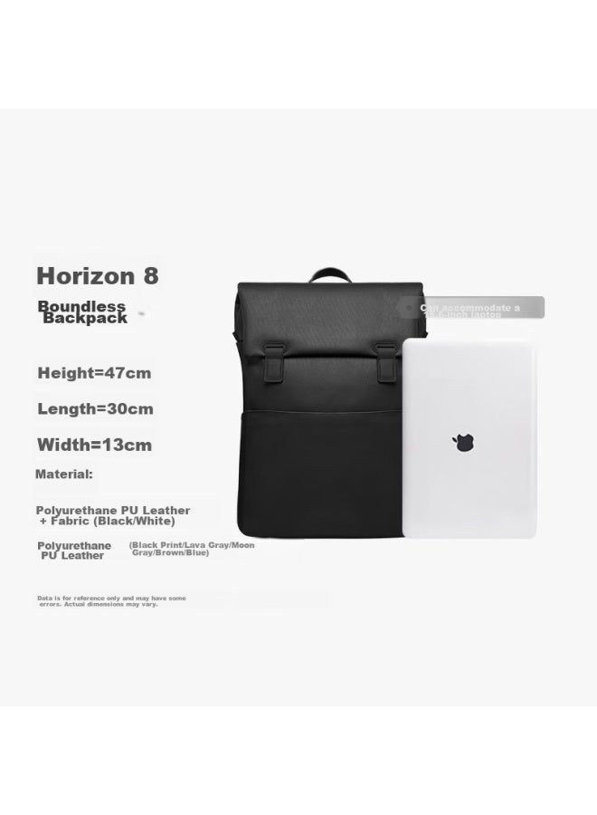 Level8 Backpack, Stylish Casual 15.6-inch Laptop Bag For Men And Women, Borderless Series Backpack, Black - Image 2