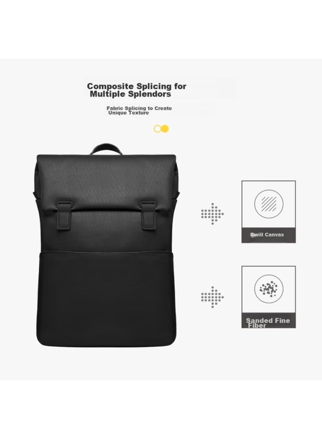Level8 Backpack, Stylish Casual 15.6-inch Laptop Bag For Men And Women, Borderless Series Backpack, Black - Image 1