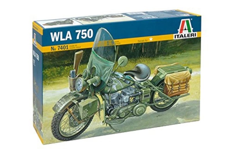 Italeri Harley Davidson WLA 750 WWII Military Motorcycle 19 Scale Plastic Model Kit 7401 - Image 2
