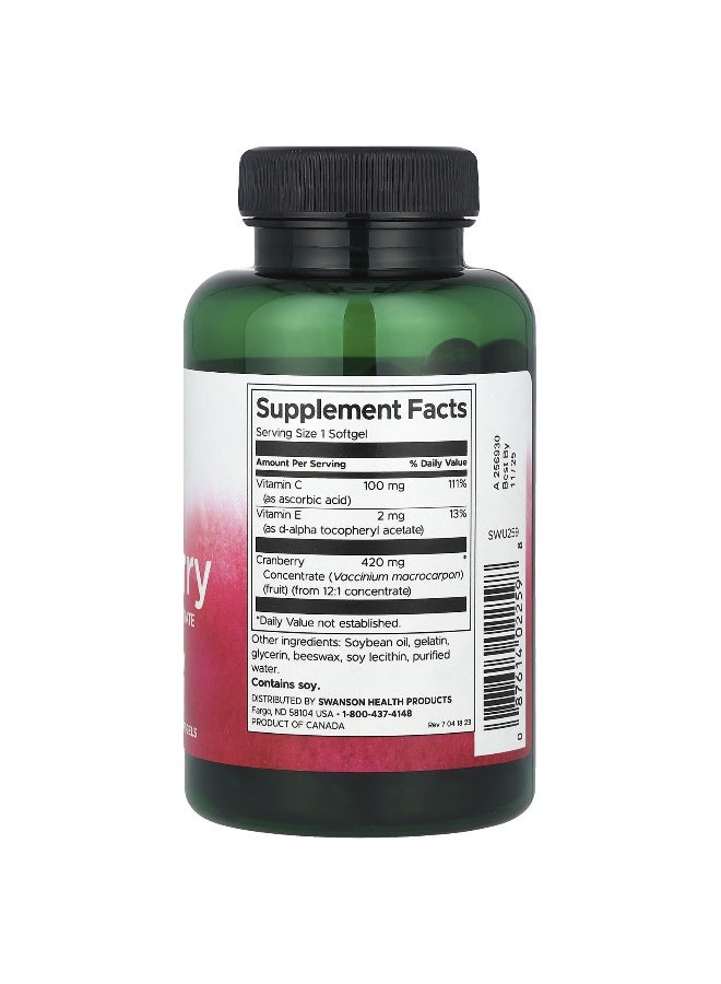 SWANSON Swanson, Cranberry, Whole Fruit Concentrate, Super Strength, 60 Softgels  - Image 2