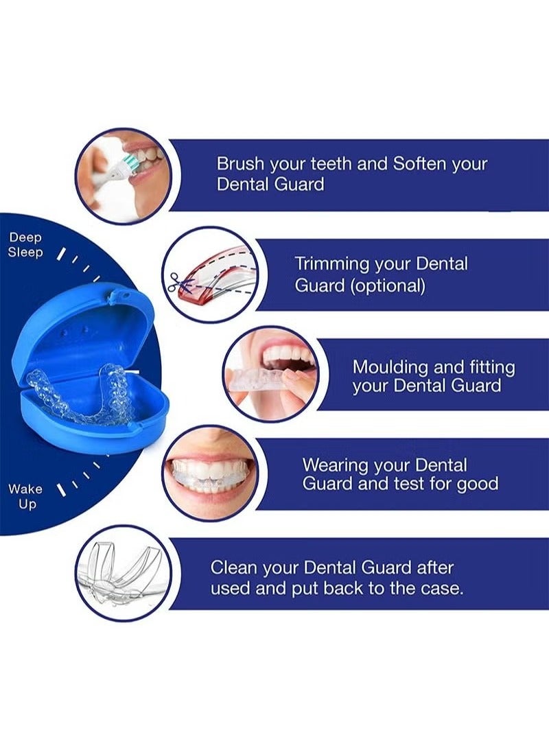 Generic Mouth Guard for Grinding Teeth and Clenching Anti Grinding Teeth Custom Moldable Dental Guard，Dental Night Guards,Stops Bruxism, Eliminates Teeth Clenching 2 Sizes, Pack of 4 with Travel Hygien  - Image 3