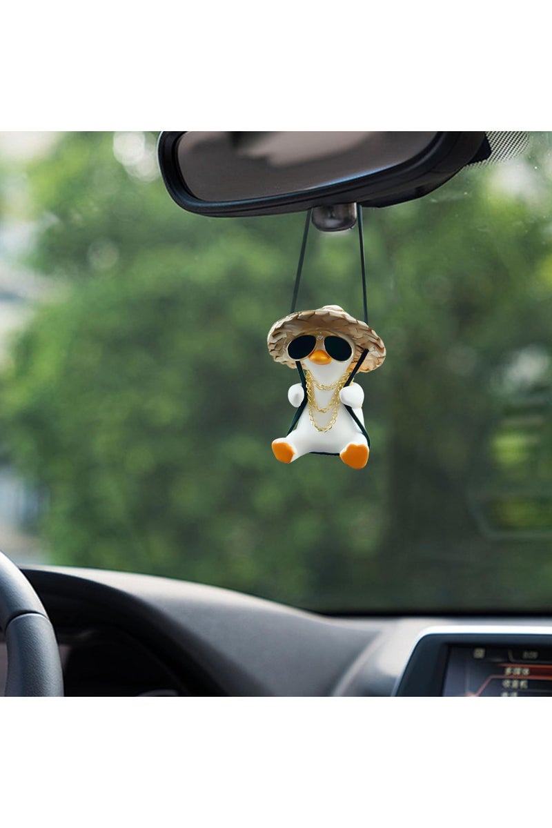 فلوشرينيك حلية تعليق البطة المتأرجحة في السيارة - حلية مرآة الرؤية الخلفية اللطيفة - إكسسوارات للرجال والنساء والمراهقين - مناسبة للسيارات والشاحنات والمنازل والمكاتب - Image 4