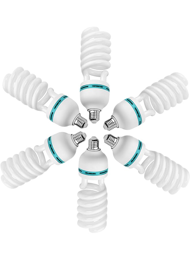 erorex 6Pcs 135W Energy Saving Led E27 Light Bulbs 5500K Photography Studio Daylight Lamp - Image 1