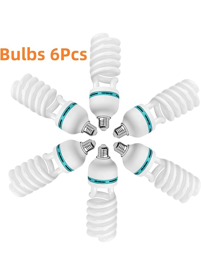 erorex 6Pcs 135W Energy Saving Led E27 Light Bulbs 5500K Photography Studio Daylight Lamp - Image 2