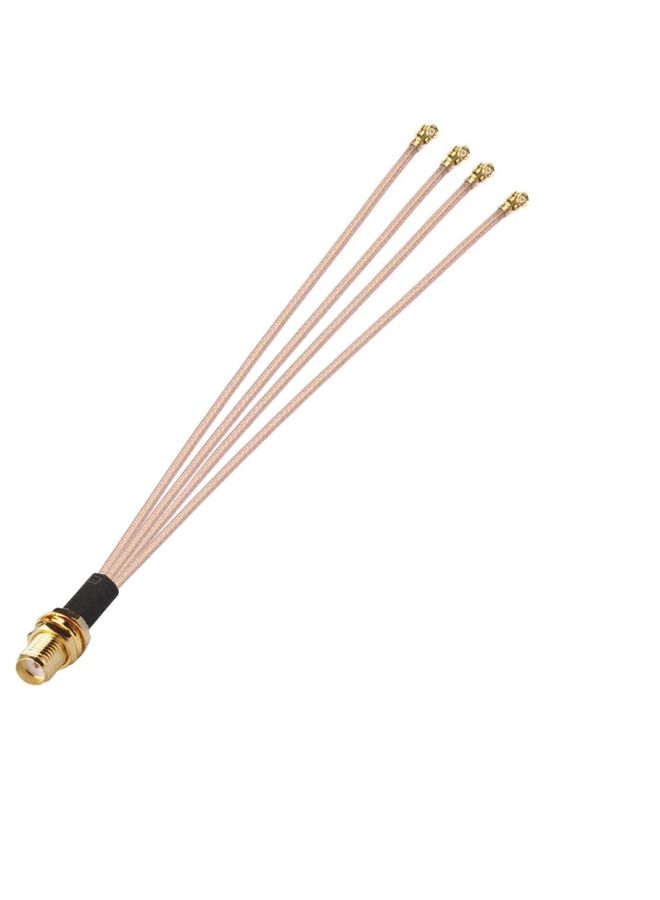 BURAQ 1 In 4 IPX To SMAK RG178 Pigtail WIFI Antenna Extension Cable Jumper(20cm) - Image 1