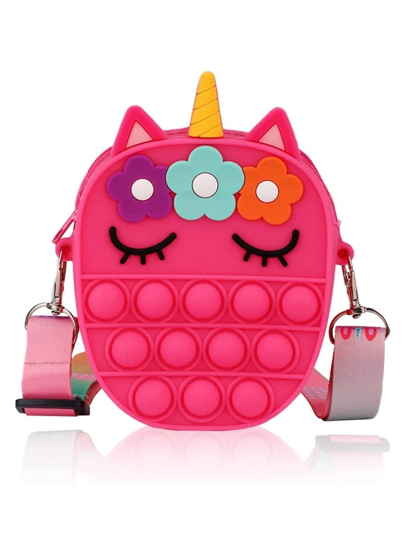 GGEROU Pop Purse Unicorn for Girls, Pop On Its Fidget Purse Shoulder Bag Best Gift, Push Bubble Popit New Year Present Handbag Crossbody Bag - Image 1