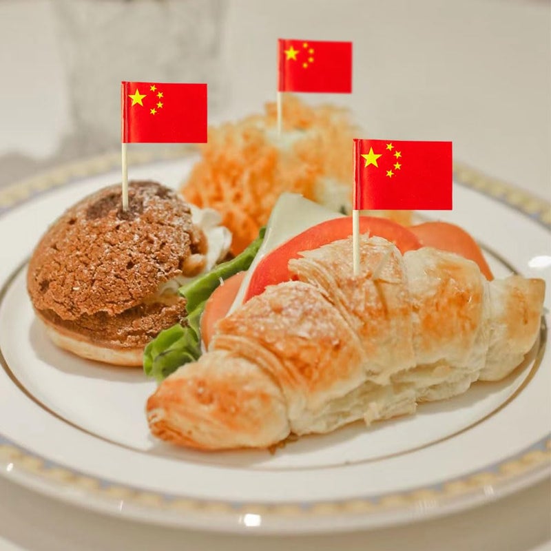 mflagperft China Flag Chinese Small Toothpick Mini Stick Flags Decorations (100 pcs) - Image 5