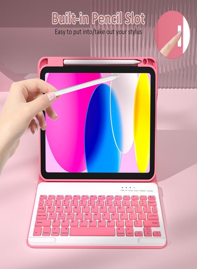 KBCASE for iPad 11th/10th Generation Case with Keyboard, Detachable Wireless Keyboard Case with Pencil Holder for iPad A16 11 inch 2025/10th Gen 10.9 inch 2022 (Watermelon Red) - Image 5