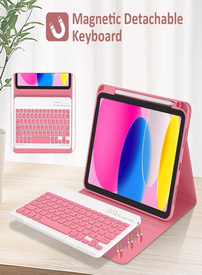 KBCASE for iPad 11th/10th Generation Case with Keyboard, Detachable Wireless Keyboard Case with Pencil Holder for iPad A16 11 inch 2025/10th Gen 10.9 inch 2022 (Watermelon Red) - Image 3