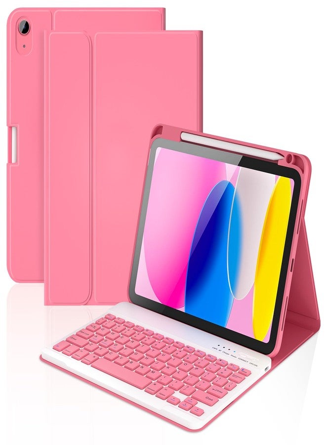 KBCASE for iPad 11th/10th Generation Case with Keyboard, Detachable Wireless Keyboard Case with Pencil Holder for iPad A16 11 inch 2025/10th Gen 10.9 inch 2022 (Watermelon Red) - Image 1