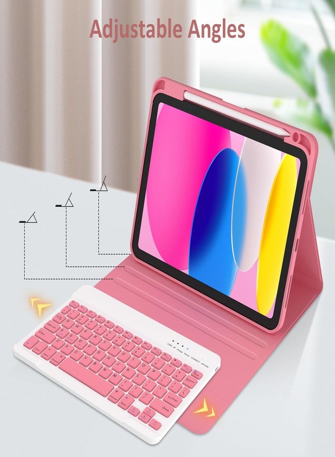 KBCASE for iPad 11th/10th Generation Case with Keyboard, Detachable Wireless Keyboard Case with Pencil Holder for iPad A16 11 inch 2025/10th Gen 10.9 inch 2022 (Watermelon Red) - Image 4