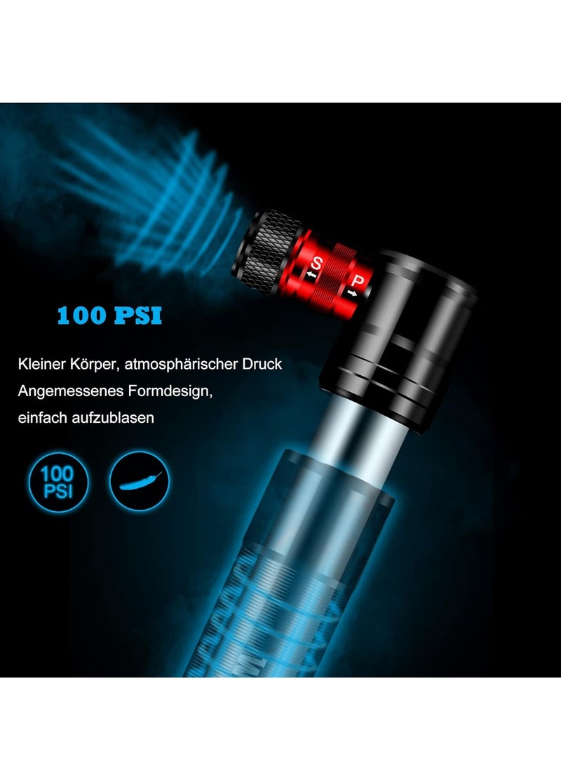 KASTWAVE Mini Bike Pump, Alloy Portable Bicycle Tire Pump, Hand Tyre Pumps, Super Fast Tyre Inflation and Easy to Switch Between Schrader and Presta Valve, Perfect for Road, Mountain and BMX Bikes - Image 2