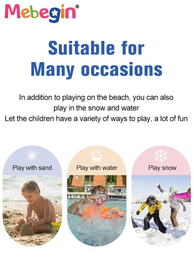 MEBEGIN 28 Pieces Beach Toys with Sand Bucket Hourglass Dump Truck and Shovels Sand Molds Kids Beach Toys Beach Sand Pails for Beach Travel, Sand Toys Outdoor Tool Kit for Kids for Kids and Toddlers  - Image 4
