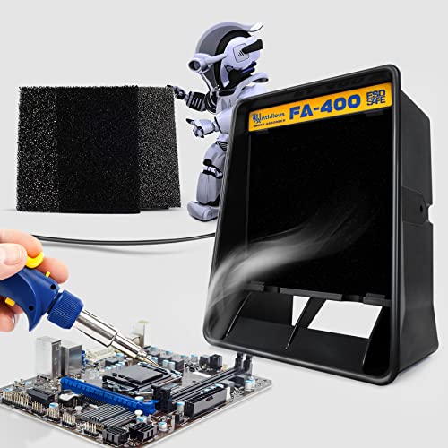 Antidious Fume Extractor Anti-ESD Solder Smoke Absorber Portable Filter for Soldering DIY Fan Extraction Equipment with Spare Activated Carbon for Brazing Welding Soldering, Fume Prevention Remover - Image 1